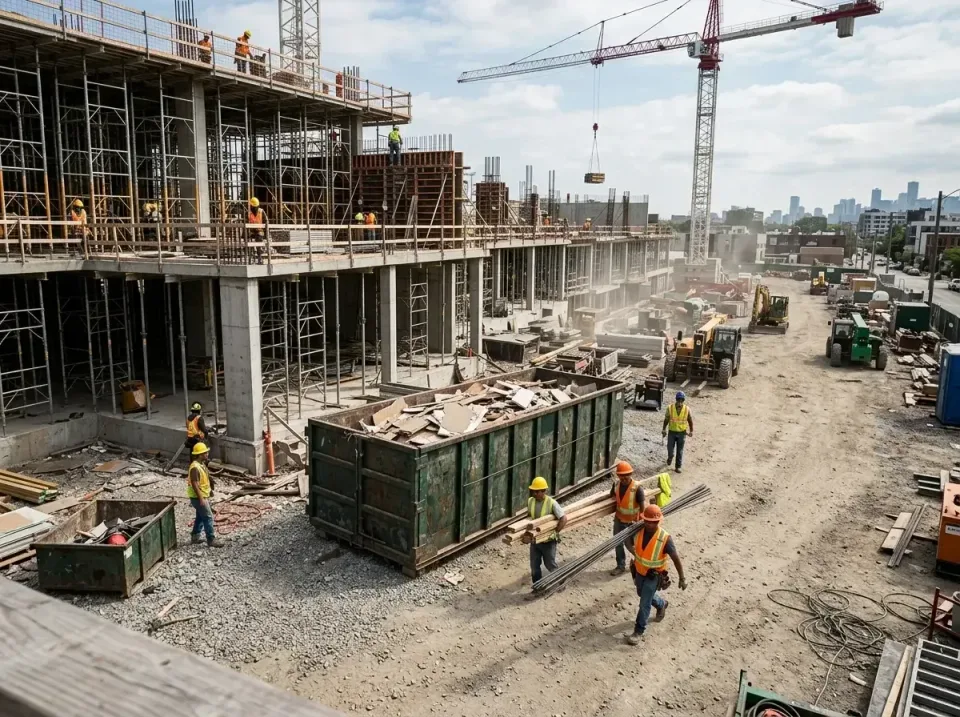 commercial-construction-site-w-002 — frequently asked questions, Low Cost Construction Dumpster Rental in St. Augusta, MN
